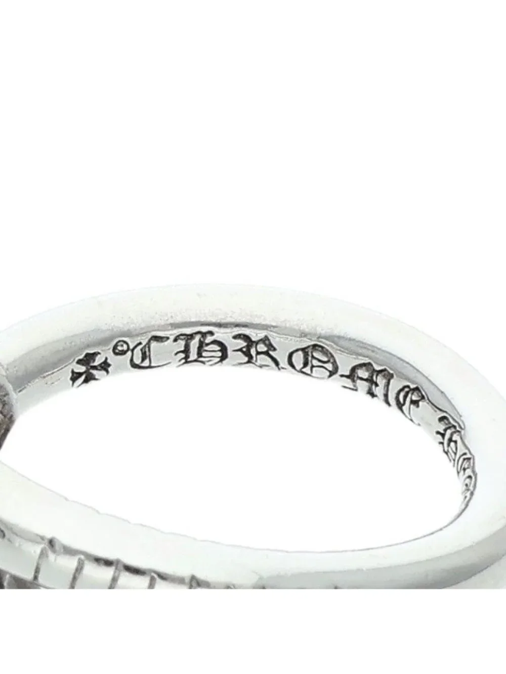 Chrome Hearts Crsball Nail Cross Ball Silver Ring